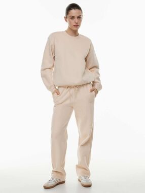 Aritzia Cozy Fleece Boyfriend Straight Sweatpant Beige Size XS Cozy Comfy Pants
